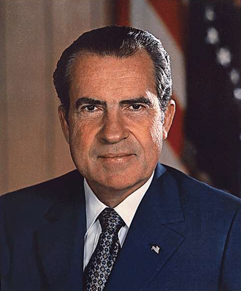 Photograph portrait of former President Richard Nixon
