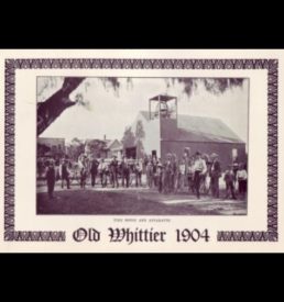 Photograph of the cover of Old Whittier 1904