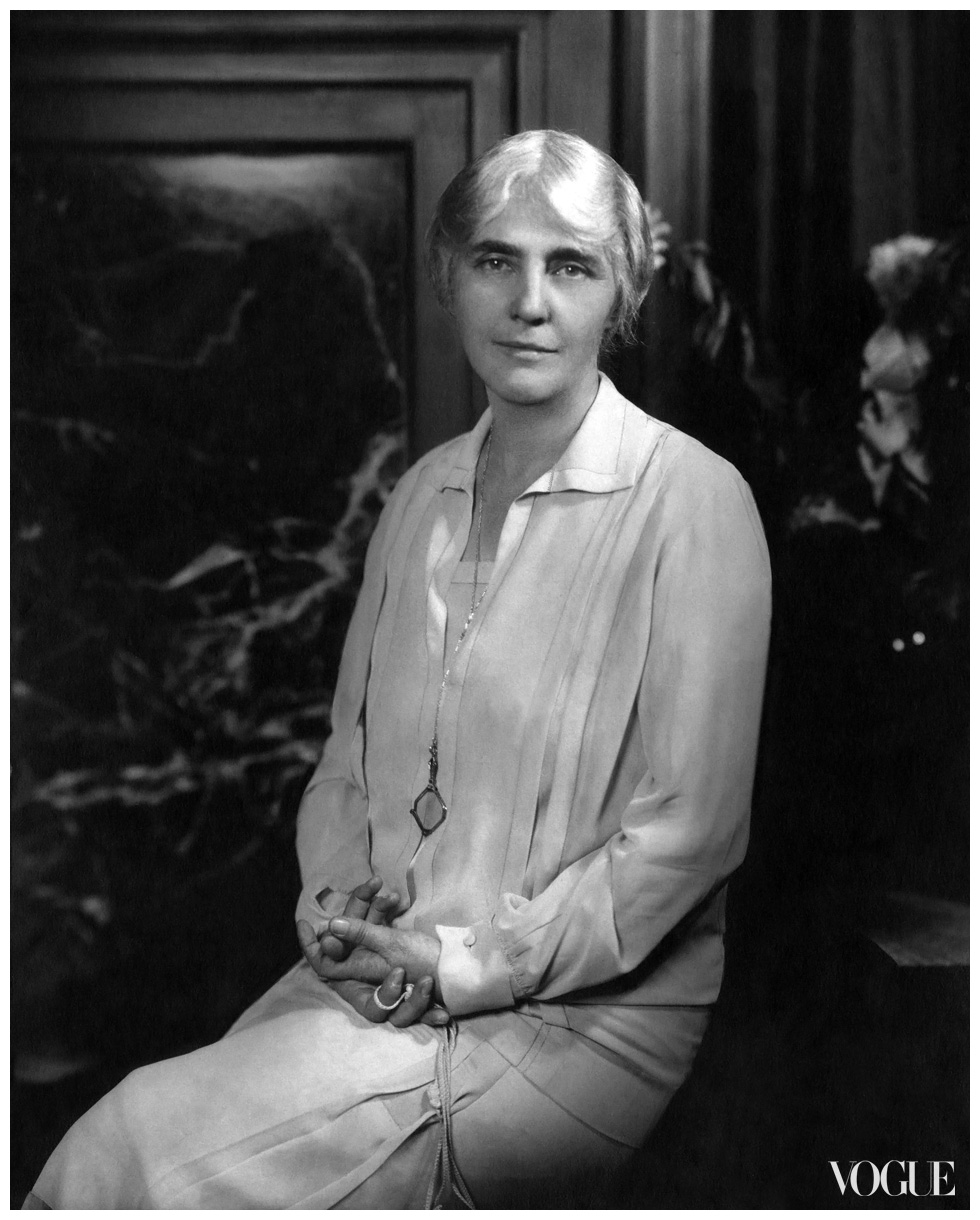 Black and white portrait of Lou Henry Hoover from Vogue Magazine