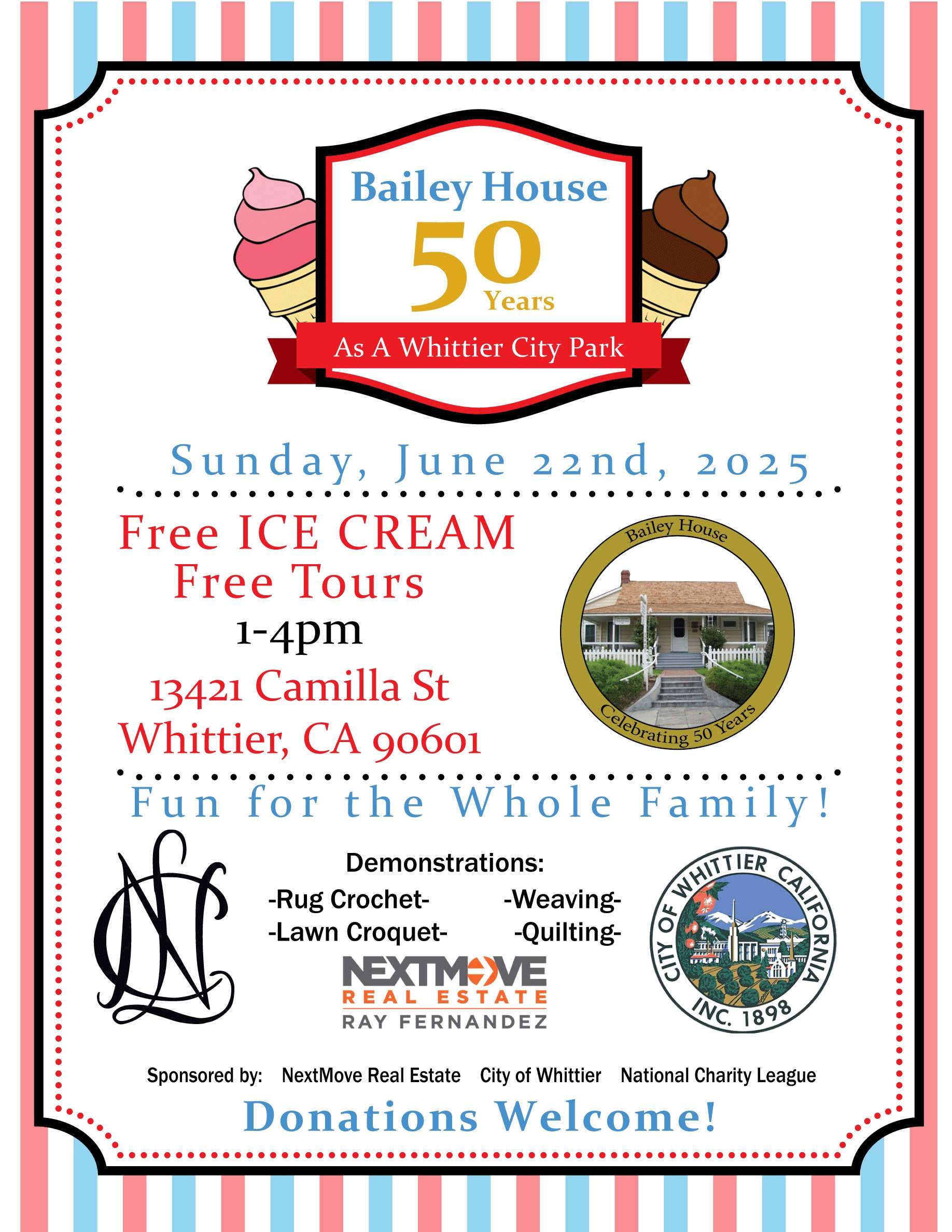 Bailey House Ice Cream Social Flier