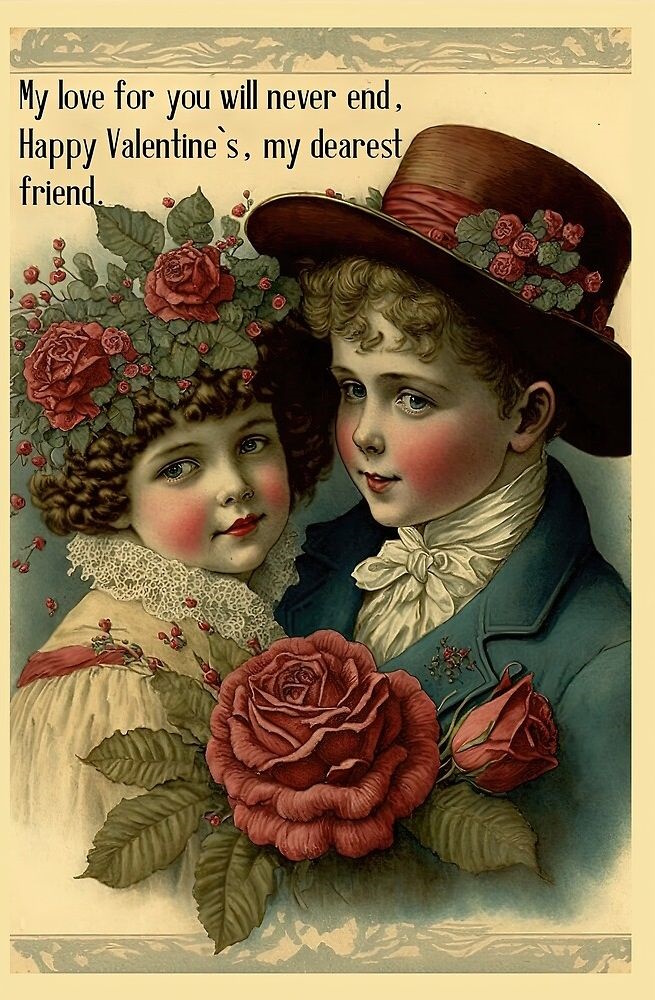 Vintage Valentine Card Couple