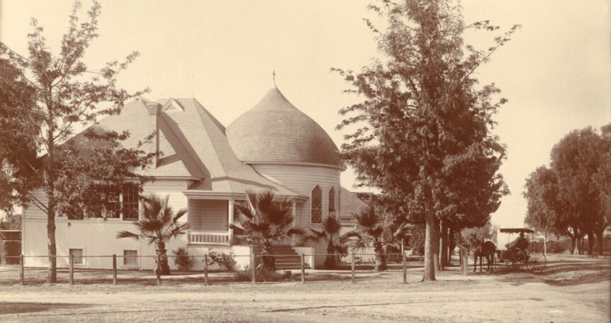 Original Methodist church in Whittier built in 1890