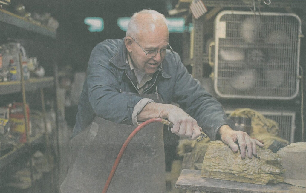 T.R. working in the mold shop