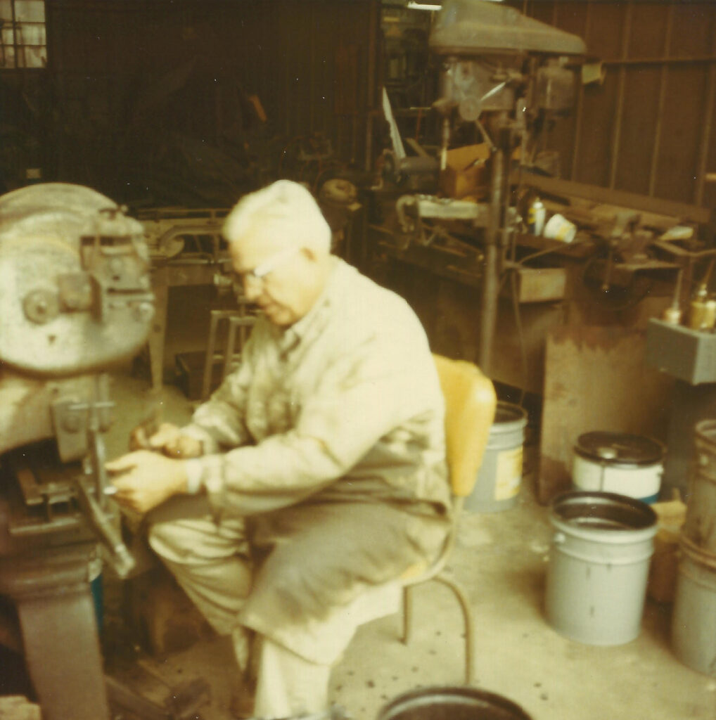 Ted Sr. in the workshop