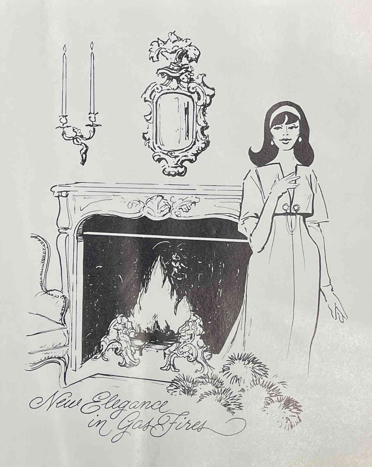 Ad for Rasmussen logs with art work by Whittier artist Bob Bates