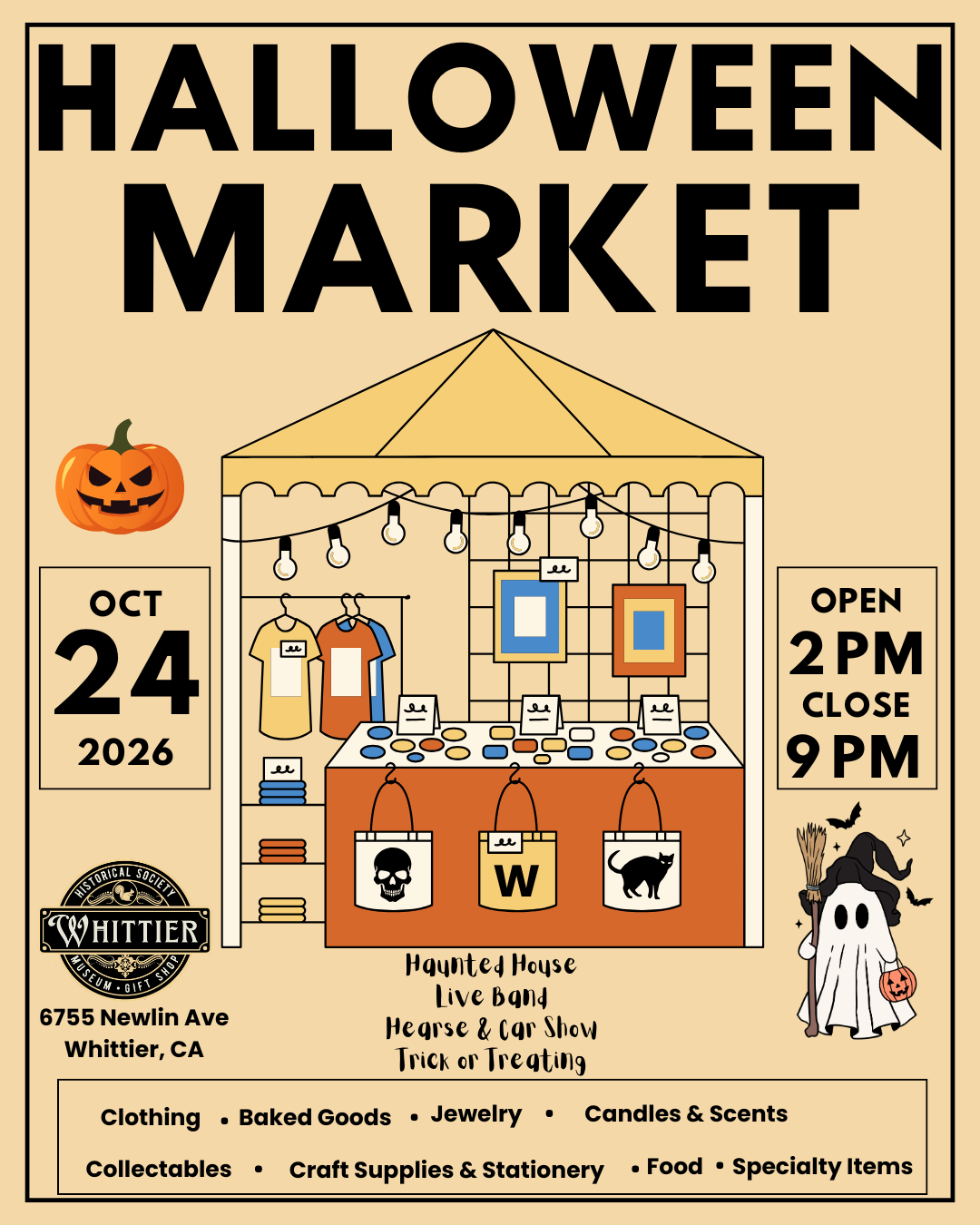 flyer for vendor Halloween at the museum