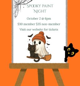 flyer for Oct. 2 paint workshop @ 6pm $30 member and $35 non-member